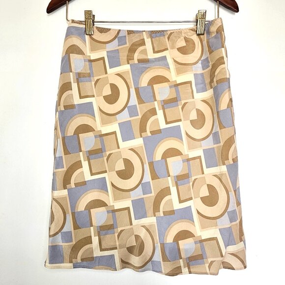 Banana Republic 100% Silk Pencil Skirt with Geometric Print, 2 - Picture 1 of 7